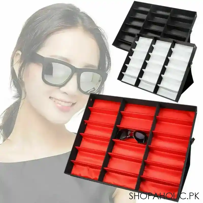 18 grid sunglasses organizer main image