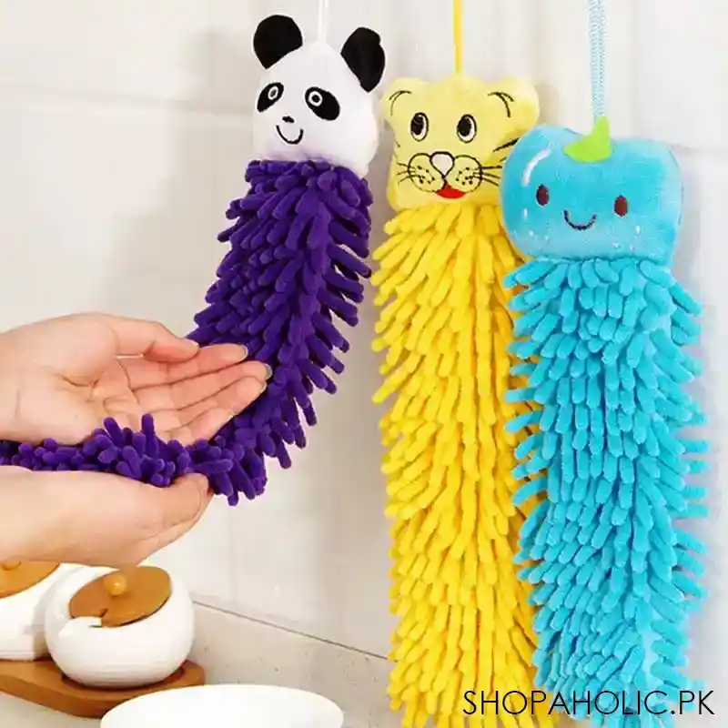 1pc cartoon character microfiber hand cleaning hanging towel main image