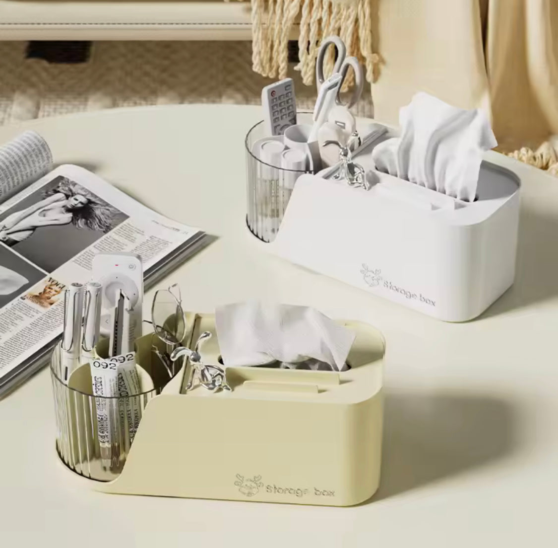 Multifunctional Rotating Pen Holder With Tissue Box - image 2