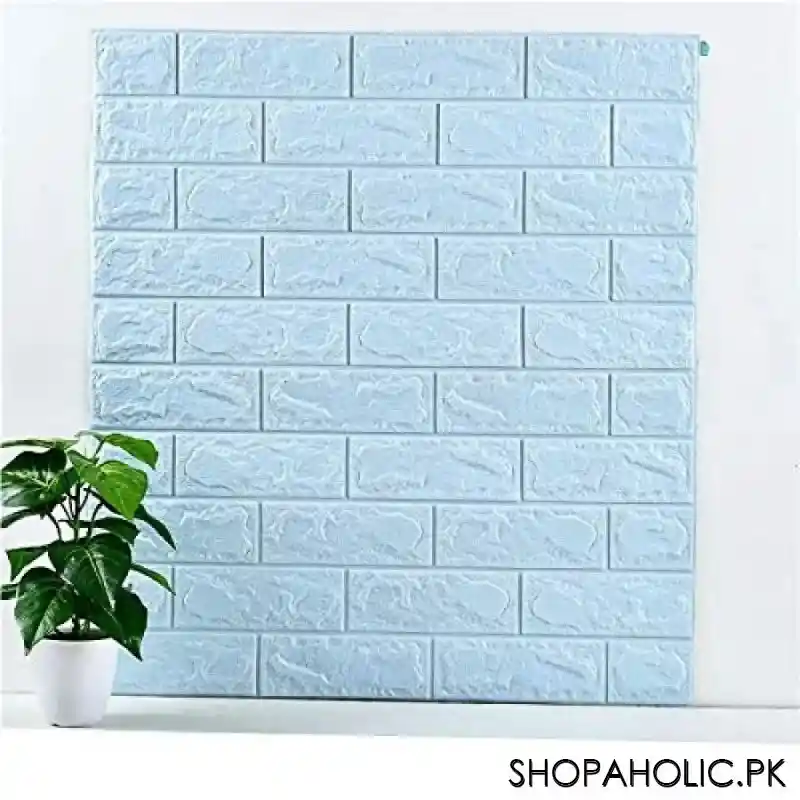 3d foam brick wallpaper stickers (sky blue color) main image