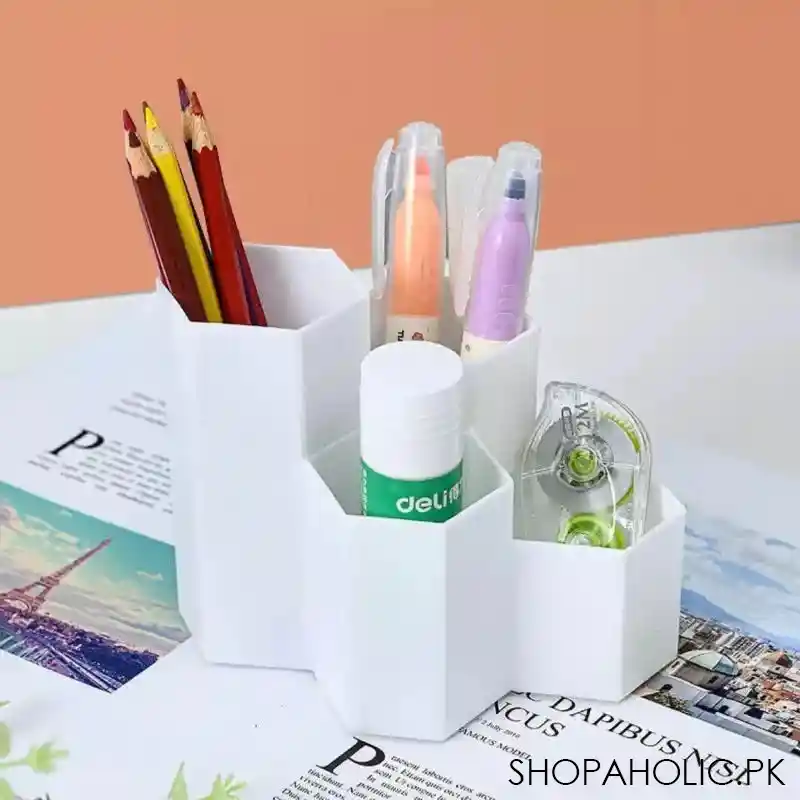 4 compartment desktop pen and stationery holder image4