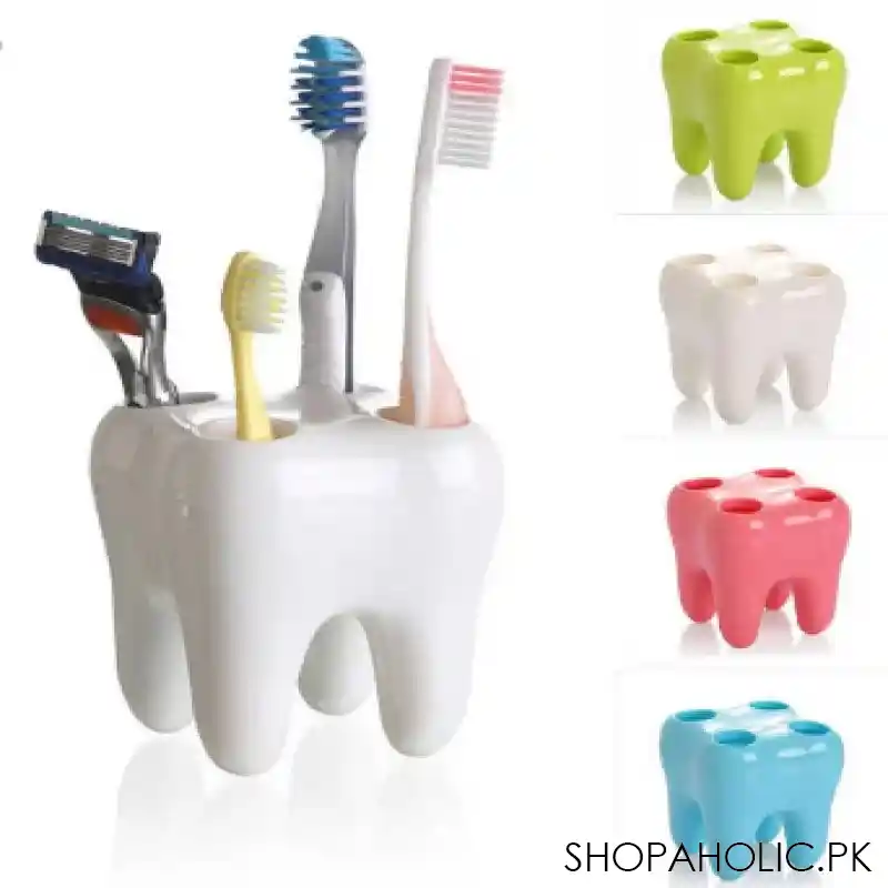 4 hole tooth style toothbrush holder toothbrush holder toothbrush shelf bracket container bathroom accessories set image2