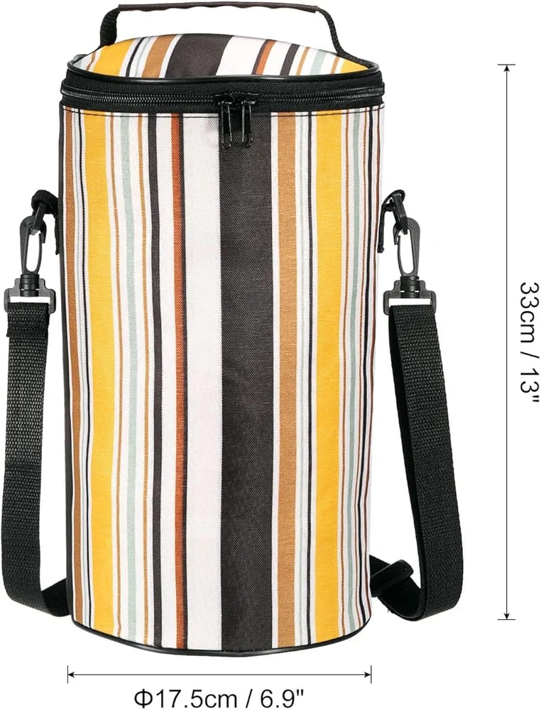 Striped Zipper Lunch Box Insulation Bag - image 5