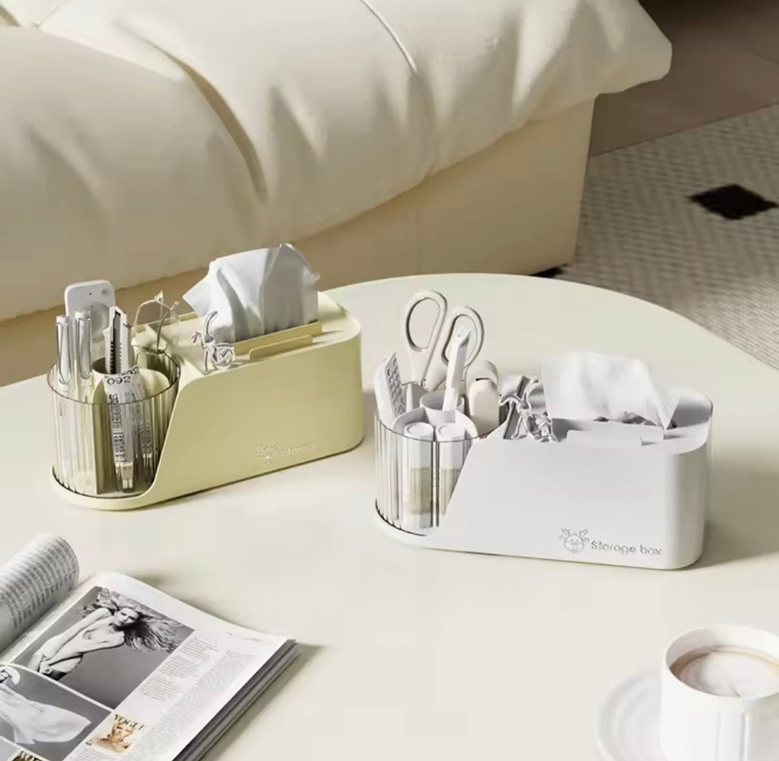 Multifunctional Rotating Pen Holder With Tissue Box - image 3