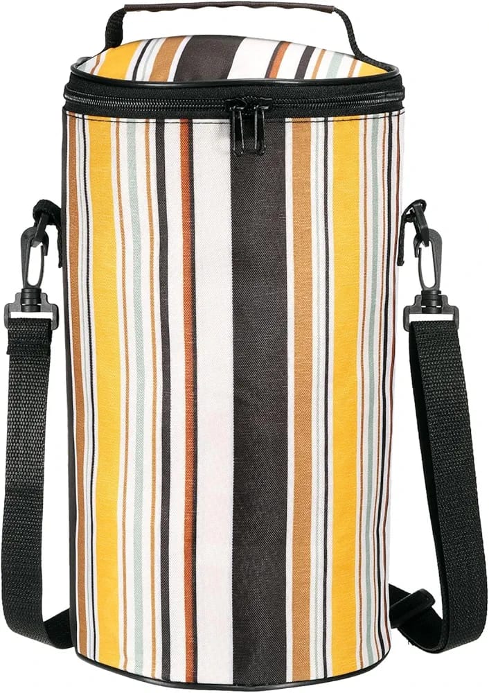 Striped Zipper Lunch Box Insulation Bag - image 1