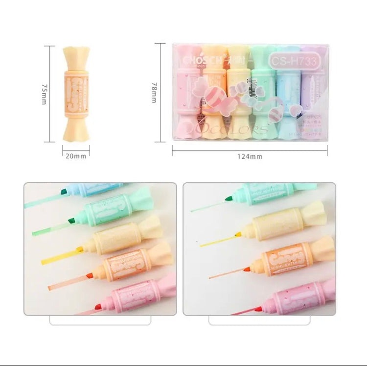 6pcs Mini Candy Shape Color Highlighters - image 4