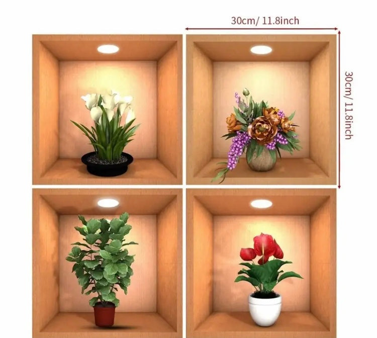 Set Of 3 Potted Plant Wall Sticker - image 4