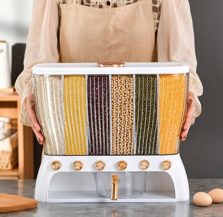 6 Compartment Cereal Dispenser Storage Organizer - image 1