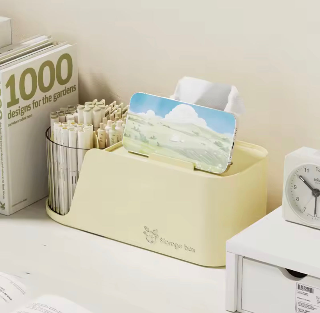 Multifunctional Rotating Pen Holder With Tissue Box - image 4