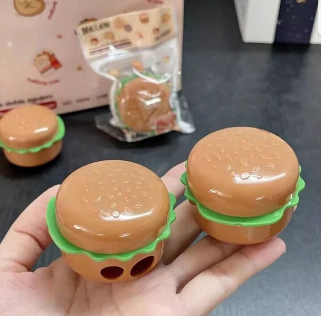 Hamburger Shape Double Hole Pencil Sharpener - image 1