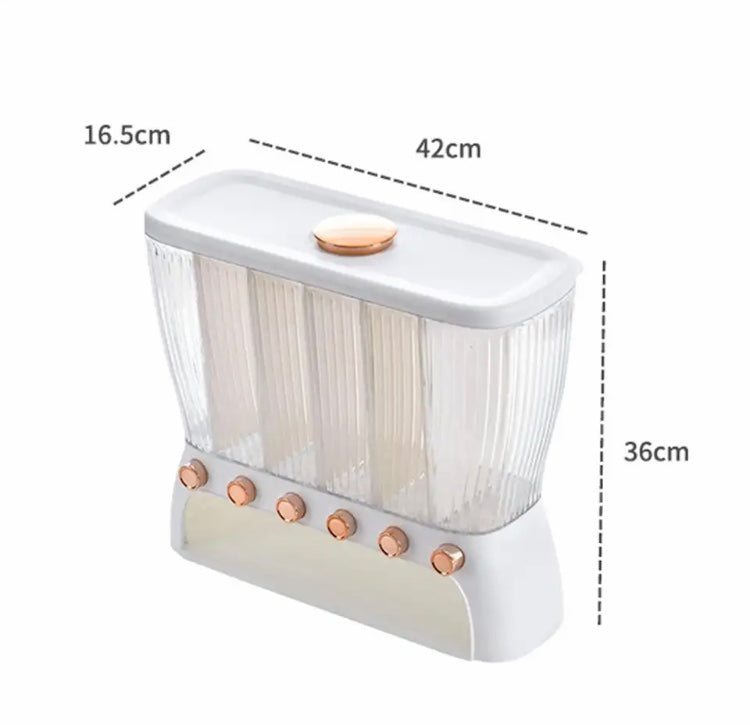 6 Compartment Cereal Dispenser Storage Organizer - image 4