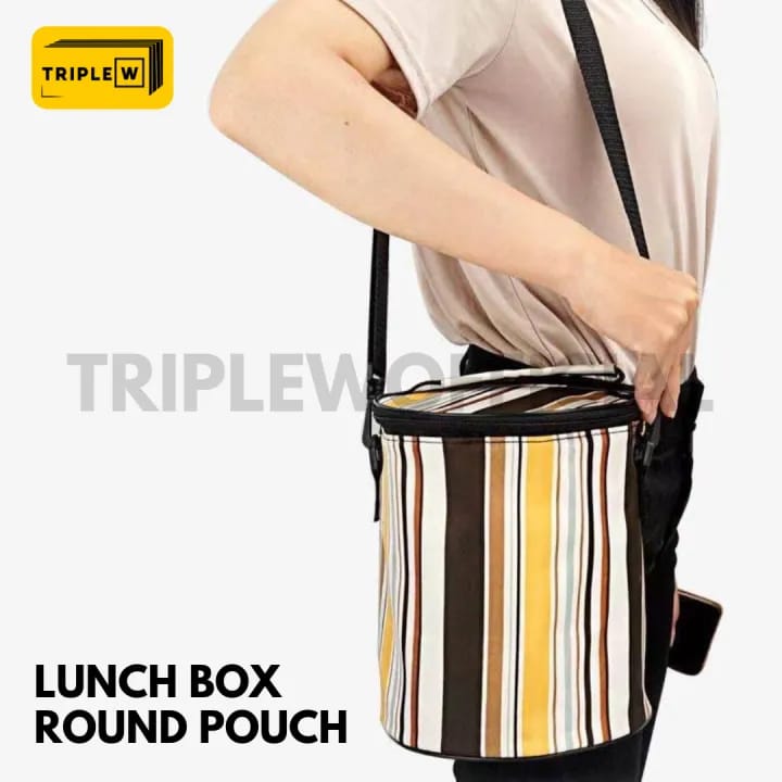 Striped Zipper Lunch Box Insulation Bag - image 4