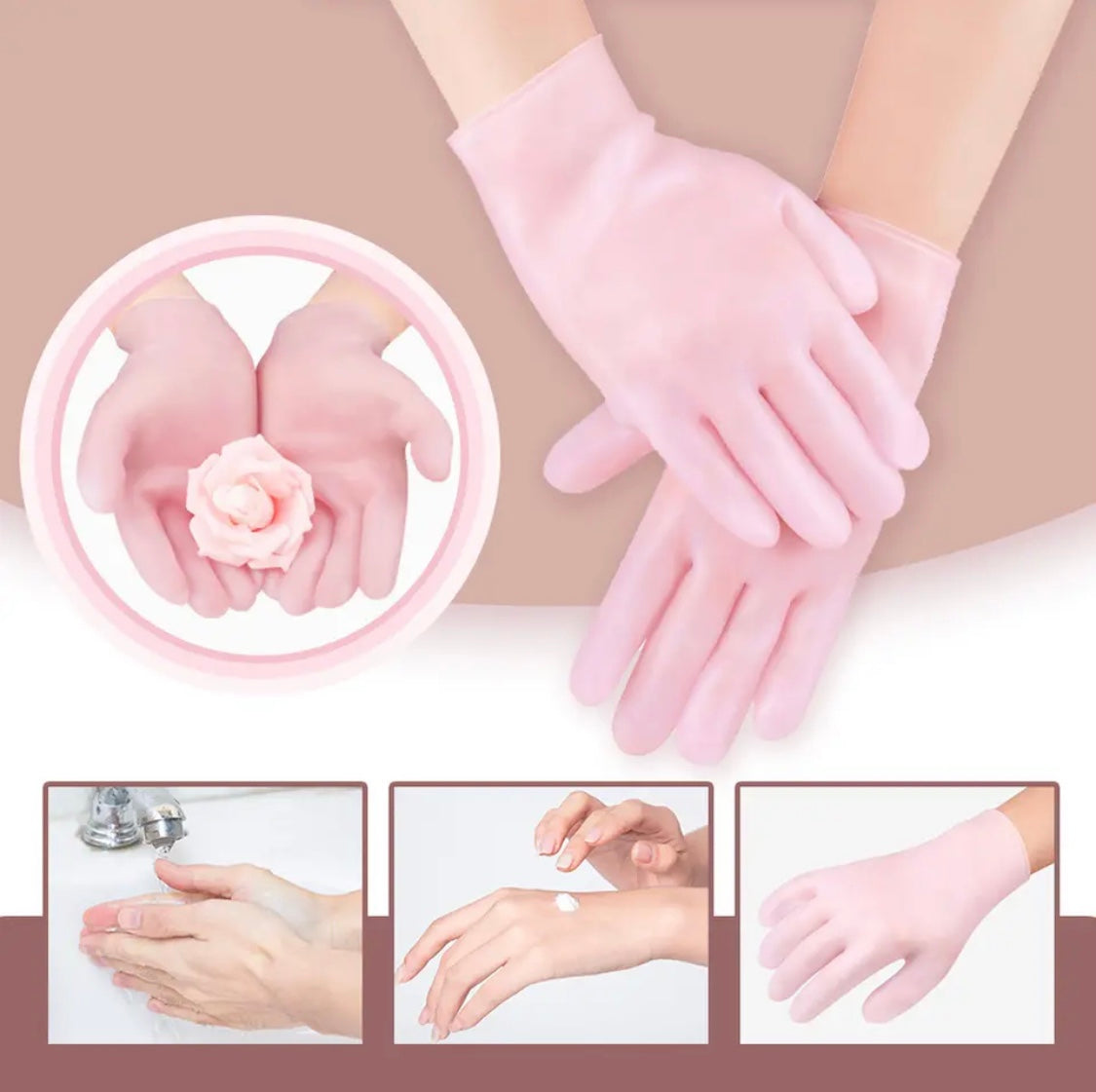 Silicone Gel Moisturizing Gloves - image 1