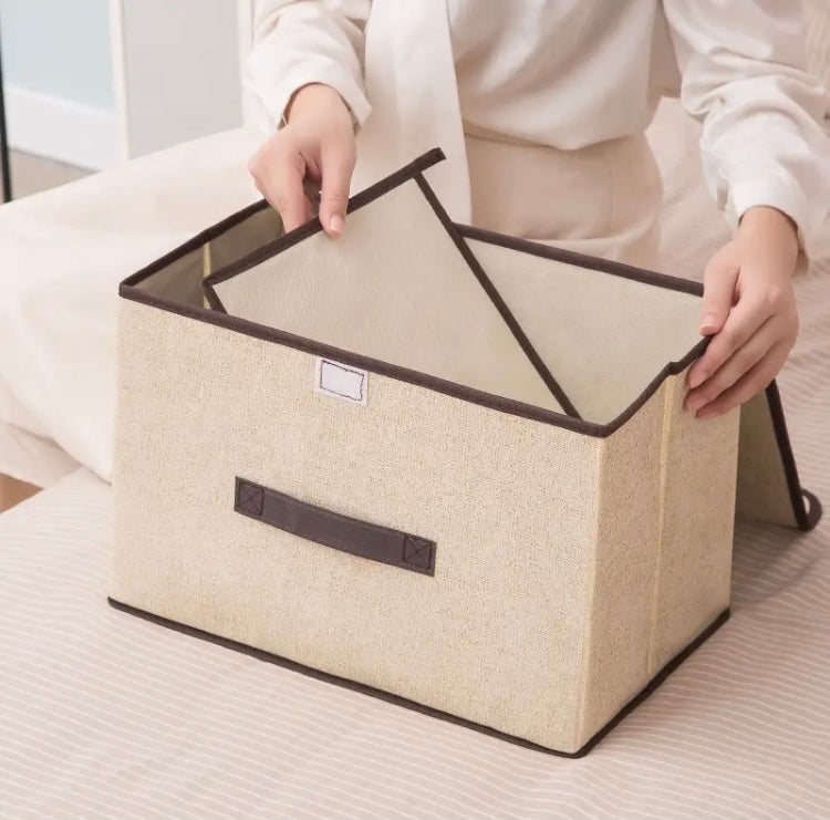 New Waterproof Cotton Linen Clothes Storage Box - image 2