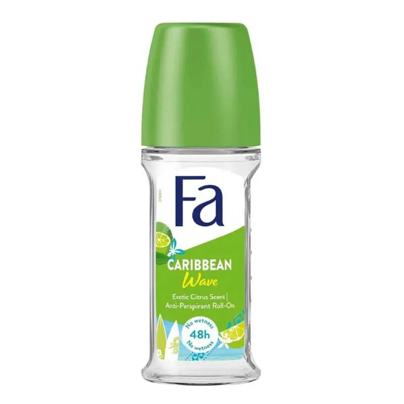 Fa 48H Protection Caribbean Wave Exotic Citrus Scent Anti-Perspirant Roll-on, For Women, 50ml