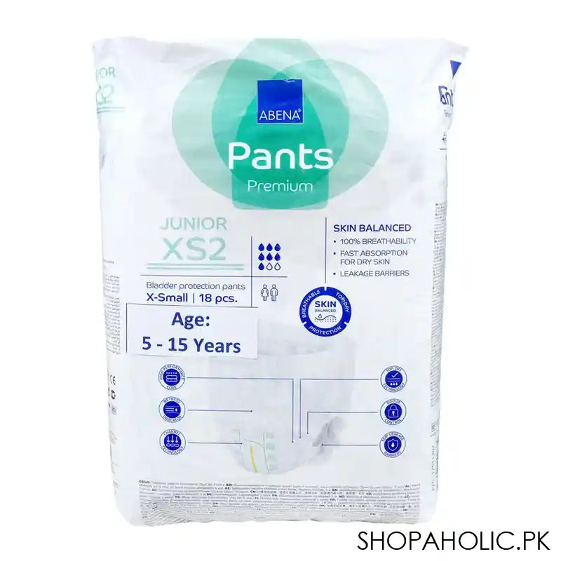 Abena Junior XS2 Premium Bladder Protection Pants, X-Small, For 5-15 Years, 18-Pack - Image 4