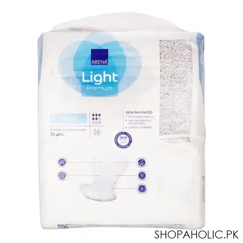 abena light premium abri san 4 bladder protection super 4 pads, for men & women, 30 pack image2