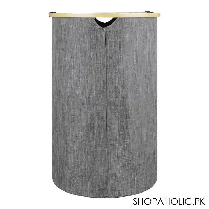 AJF Wooden Laundry Hamper/Basket with Lid, Bathroom Tall Laundry Bin, 23.6in (H) x 15.2in (W) x 12.8in (D), Grey, AY-6 - Main Image