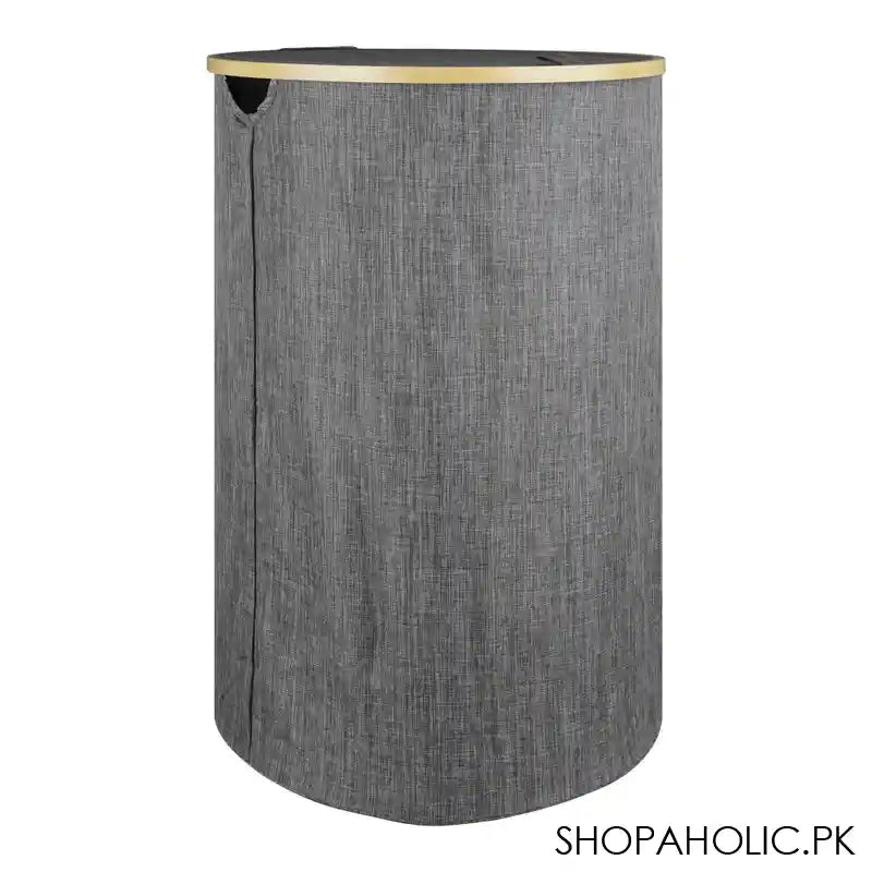 AJF Wooden Laundry Hamper/Basket with Lid, Bathroom Tall Laundry Bin, 27.8in (H) x 17.7in (W), Grey, AY-7 - Image 5