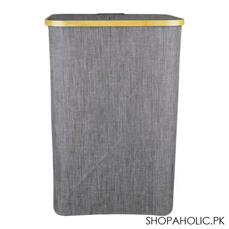 AJF Wooden Laundry Hamper/Basket with Lid, Bathroom Tall Laundry Bin, 27.8in (H) x 17.7in (W), Grey, AY-8 - Image 3