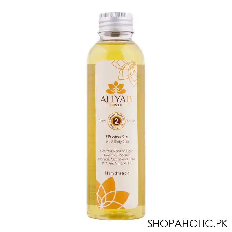 Aliya B Spa Shop 7 Precious Oils For Hair & Body Care, A Beautiful Blend Of Argan, Avocado, Coconut, Moringa, Macadamia, Olive & Sweet Almonds, Handmade, 150ml - Main Image