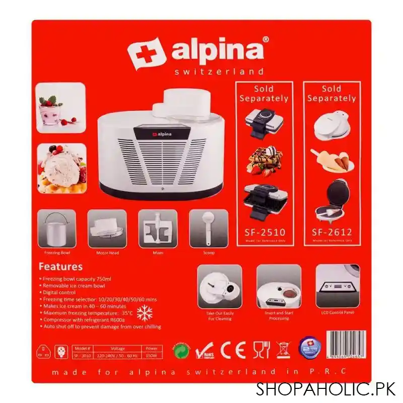 alpina ice cream maker, sf 3010 image3