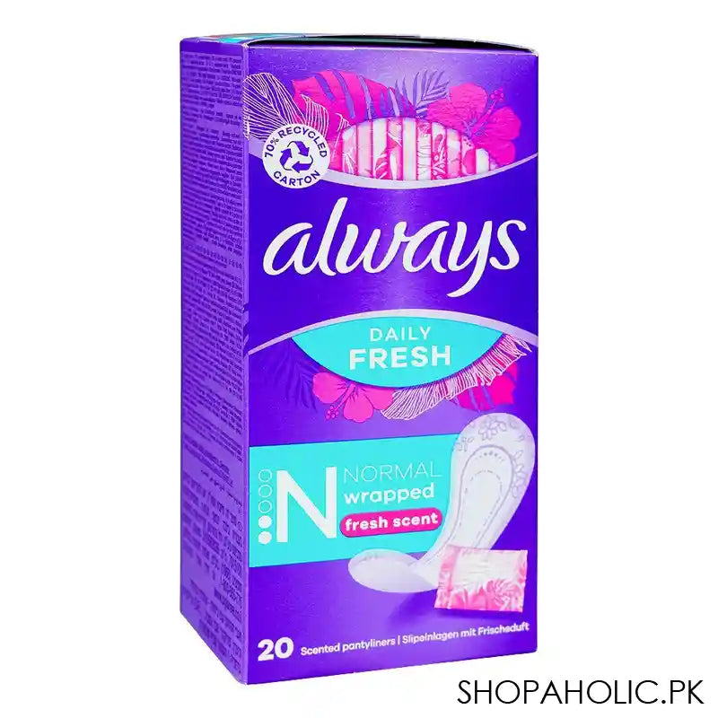 Always Scented Dailies Pantiliners, Normal, Fresh Scent, 20-Pack - Main Image