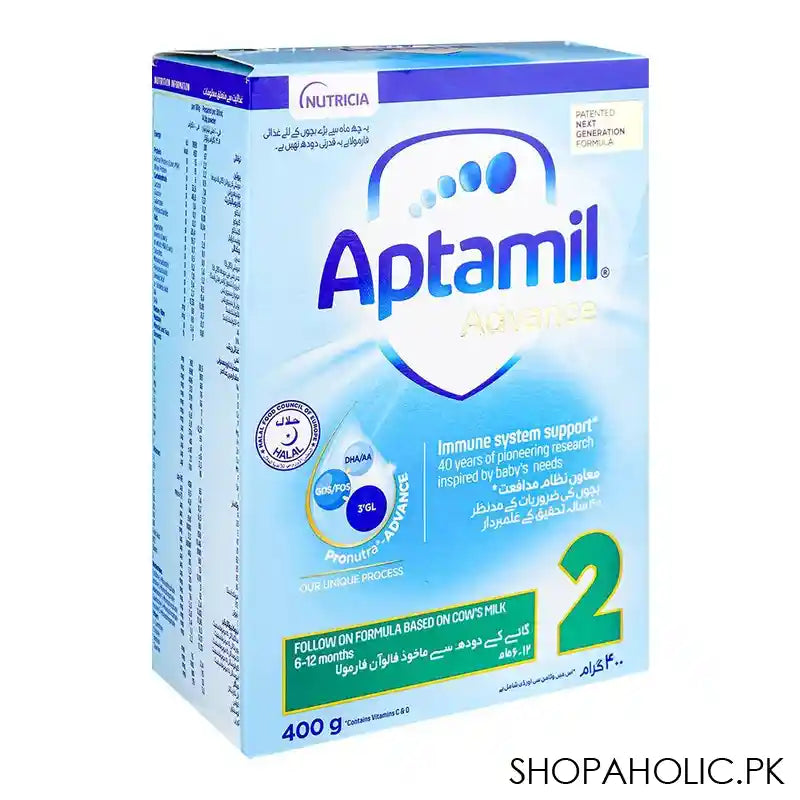 Aptamil Advance No-2, Follow On Formula Based On Cow's Milk 6-12 Months, 400g Box - Main Image