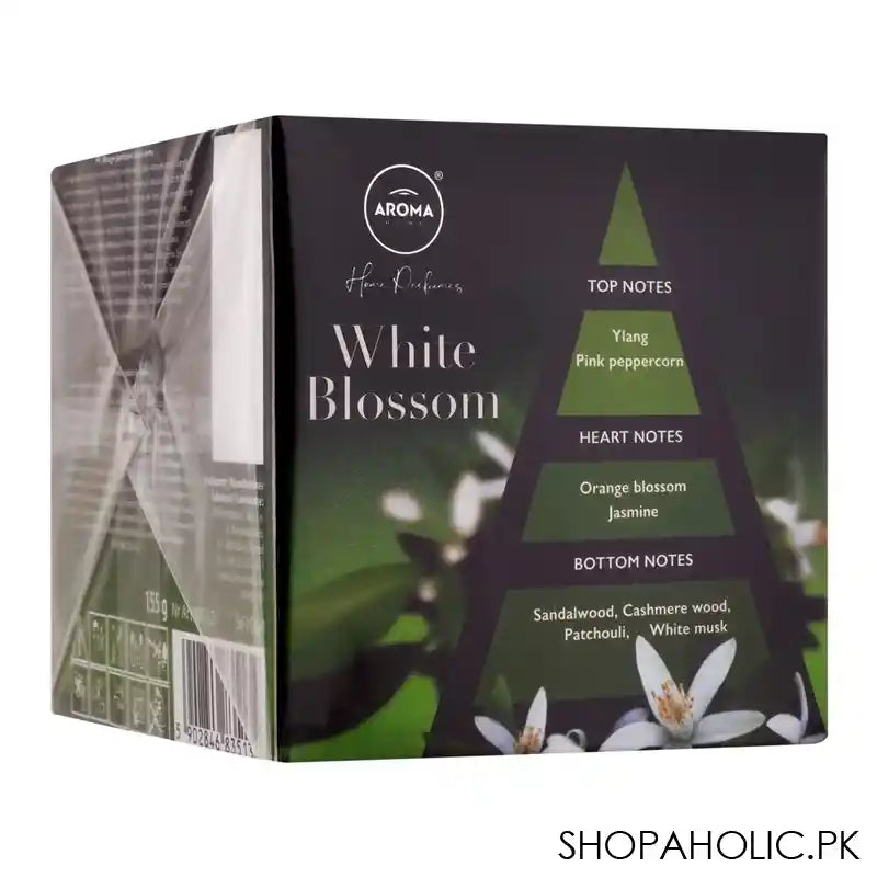 Aroma Home White Blossom Scented Candle, 155g - Main Image