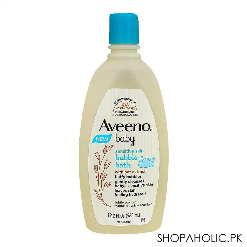 Aveeno Baby Sensitive Skin With Oat Extract Bubble Bath, Tear-Free, 568ml - Main Image