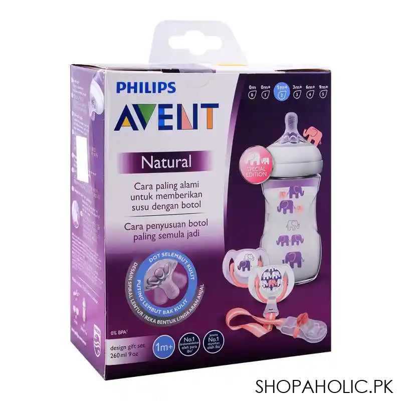 Avent Natural Elephant Design Feeding Gift Set, 1m+, Pink, SCD628/13 - Image 7