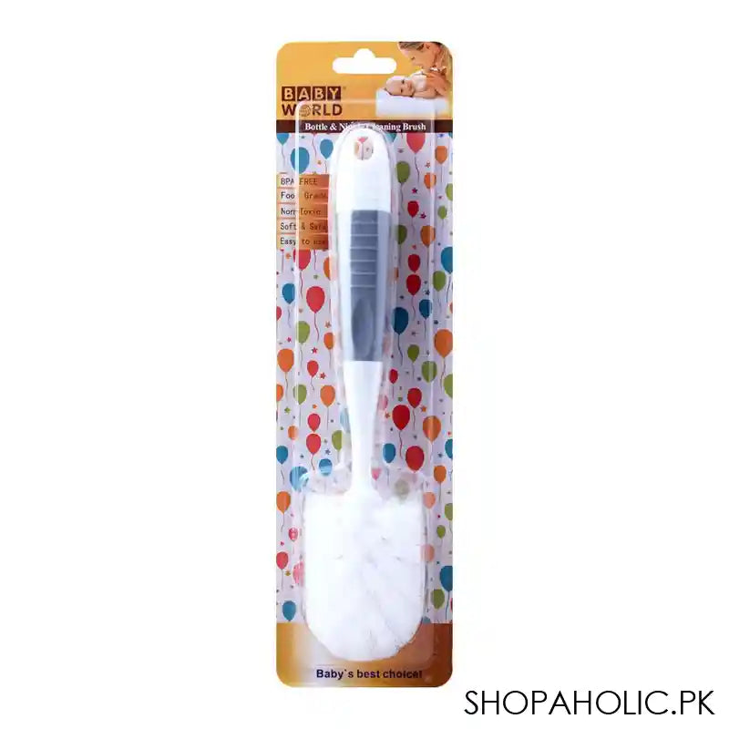 Baby World Bottle & Nipple Cleaning Brush, Round, BW7377 - Main Image