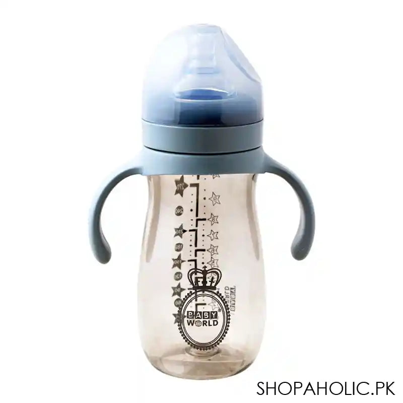 Baby World Contra Colic Wide Neck Baby Feeding Bottle, With Handle, Crown/Stars, 300ml BW2046 - Main Image