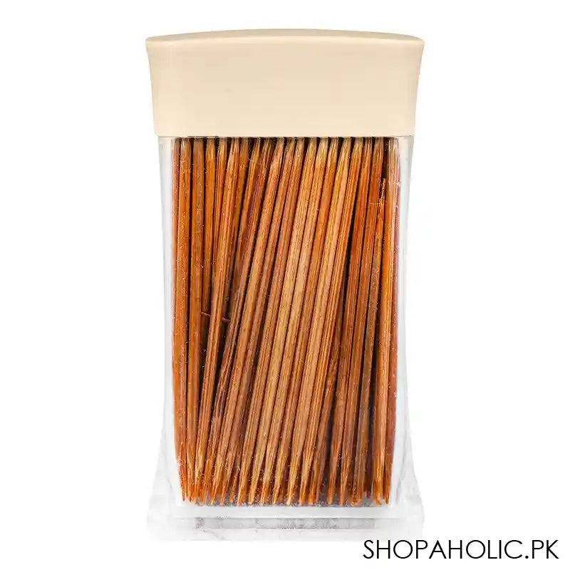 Bamboo Tooth Pick Square Jar, 6048 - Main Image