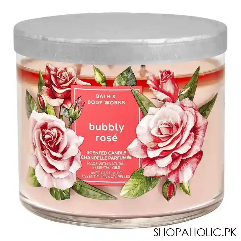 Bath & Body Works Bubbly Rose Scented Candle, 411g - Main Image