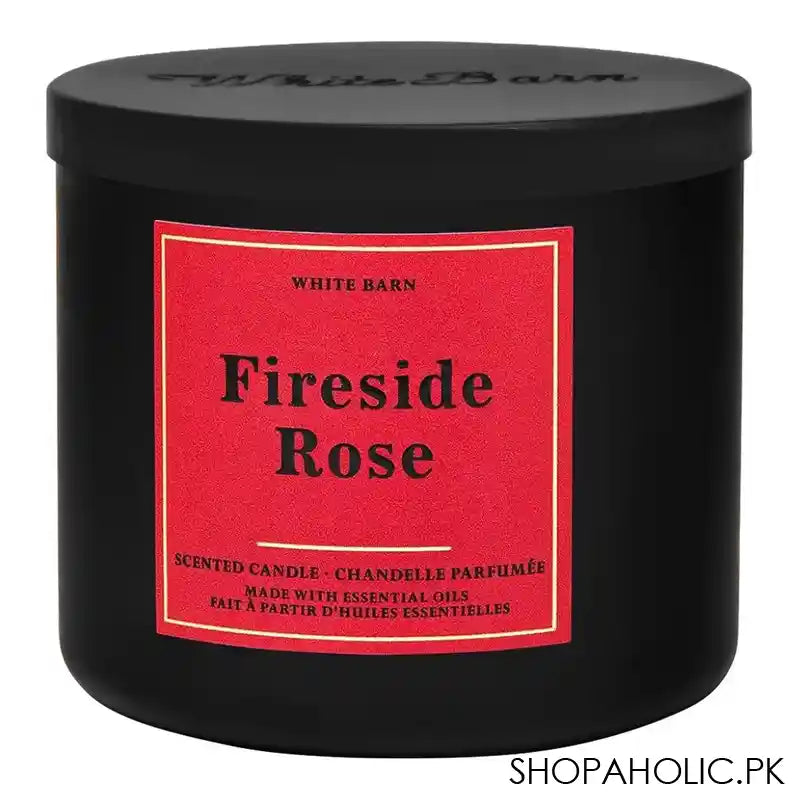 Bath & Body Works White Barn Fireside Rose Scented Candle, 411g - Main Image