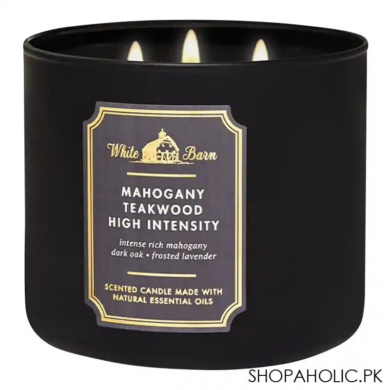 Bath & Body Works White Barn Mahogany Teakwood High-Intensity Scented Candle, 411g - Main Image