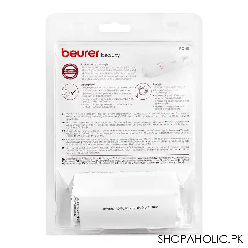 Beurer Facial Brush FC45, Water Proof, 2 Speed Levels, Rotation, Including Batteries - Image 2