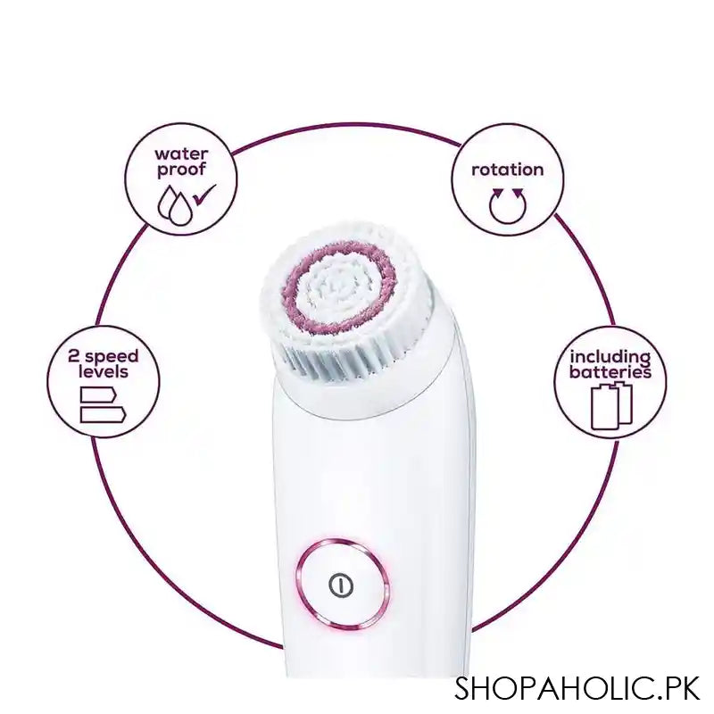 Beurer Facial Brush FC45, Water Proof, 2 Speed Levels, Rotation, Including Batteries - Image 4