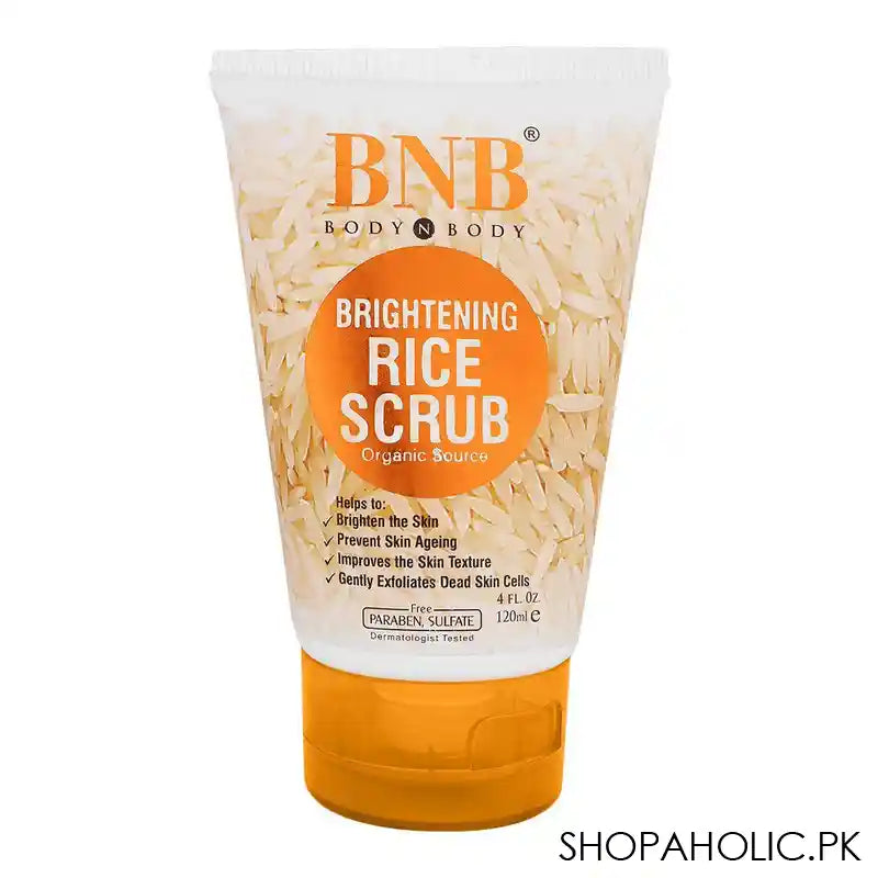 BNB Organic Source Brightening Rice Scrub, Paraben and Sulfate Free, Dermatologist-Tested, 120ml - Main Image