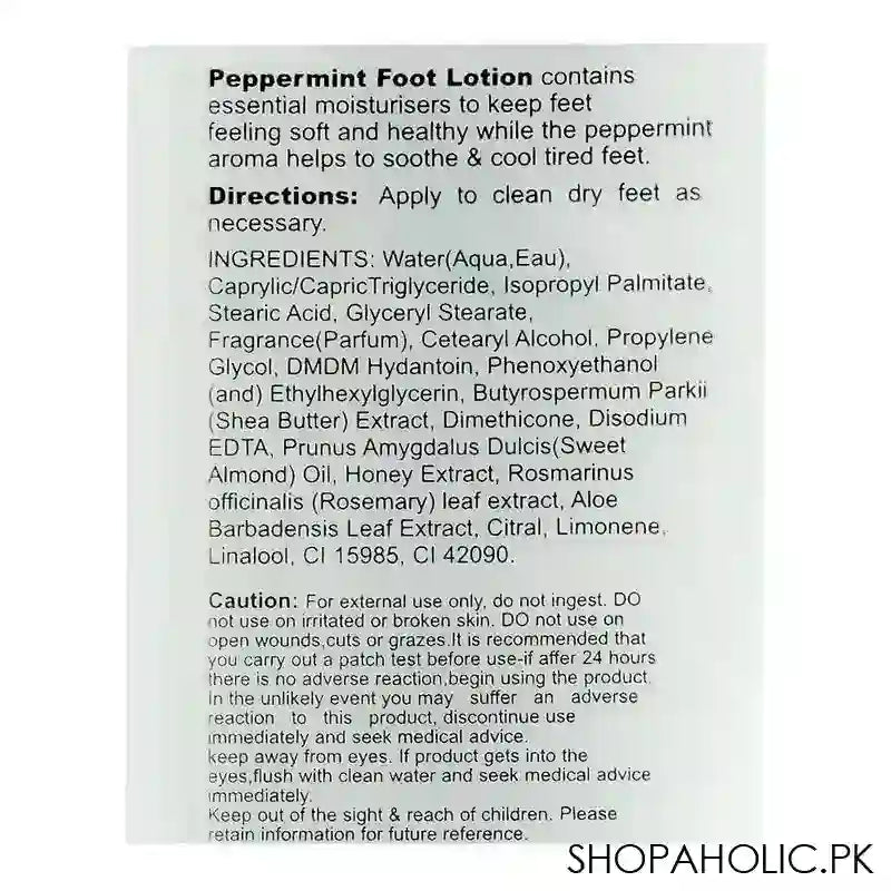 Body Luxuries Mint Foot Lotion, 180ml - Image 3