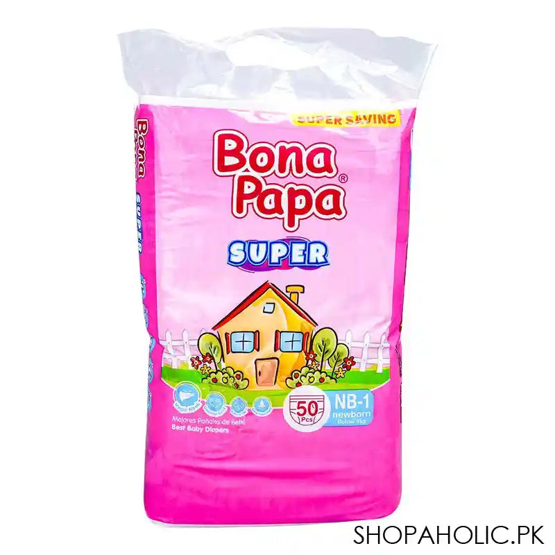 Bona Papa Super Baby Diapers, NB-1 New Born, Below 4 KG, 50-Pack - Image 3