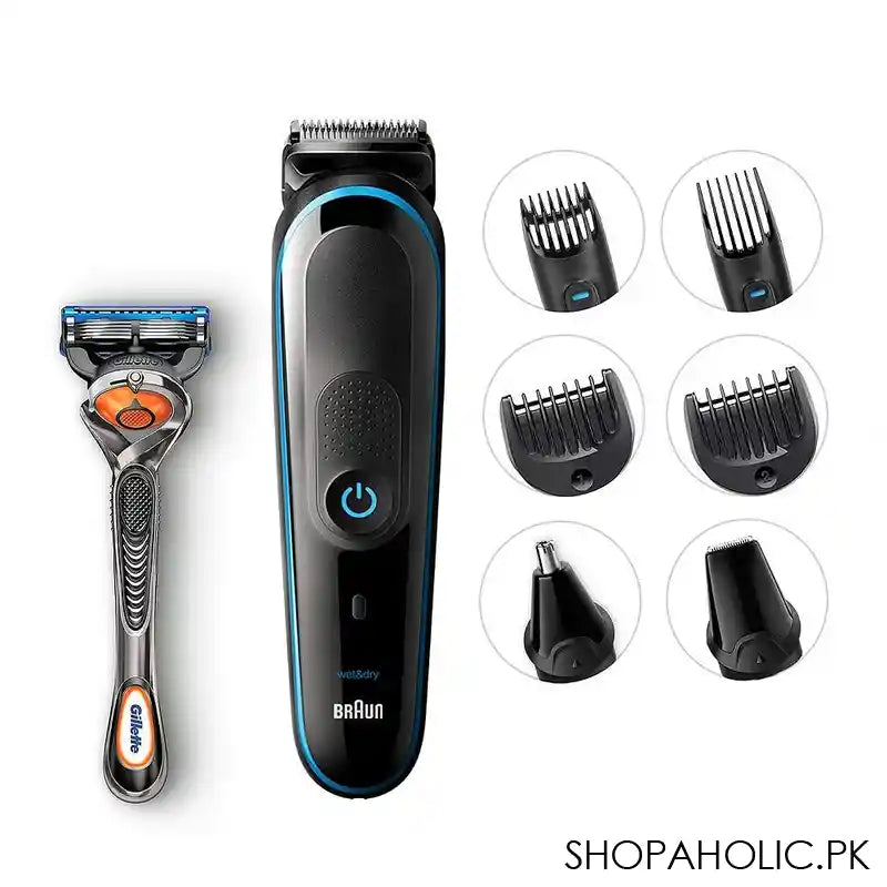 Braun 8 In 1 Wet & Dry Styling Kit For Beard, Body, Face, Ear, Nose, And Hair Trimming, 5 For Face, MGK-5265 - Main Image