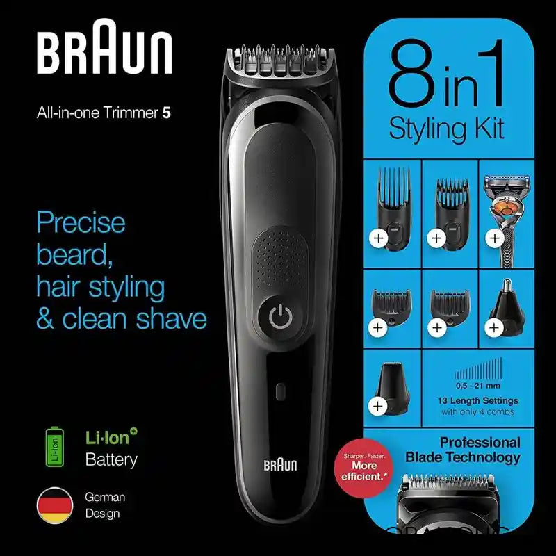 Braun All-in-One Trimmer 5 8-In-1 Styling Kit, MGK-5260 - Image 4