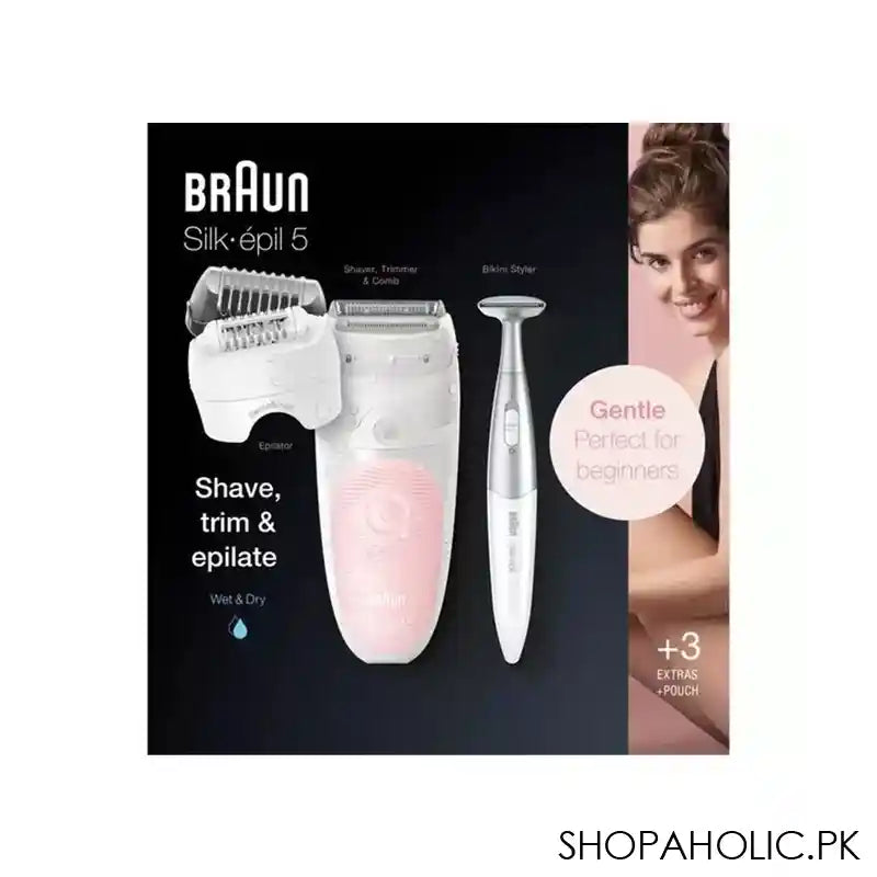 Braun Silk-Epil 5 Legs & Body Epilator, White/Pink, SES-5820 - Image 3