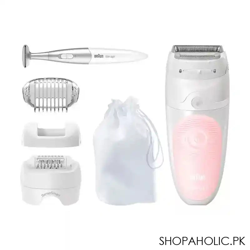 Braun Silk-Epil 5 Legs & Body Epilator, White/Pink, SES-5820 - Main Image