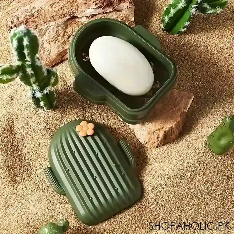 cactus soap dish with lid main image