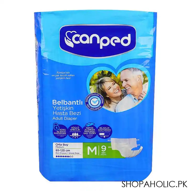 Canped Adult Diaper, 33.5in x 49.2in, Medium 9-Pack - Main Image