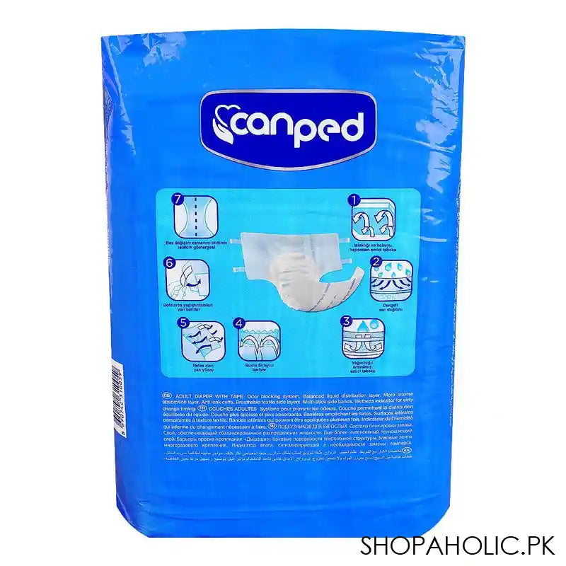 Canped Adult Diaper, 33.5in x 49.2in, Medium 9-Pack - Image 4