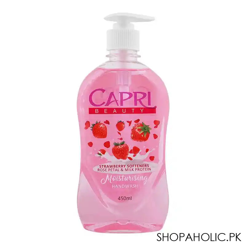 Capri Beauty Strawberry Softeners Rose Petal & Milk Protein Moisturizing Hand Wash, 450ml - Main Image